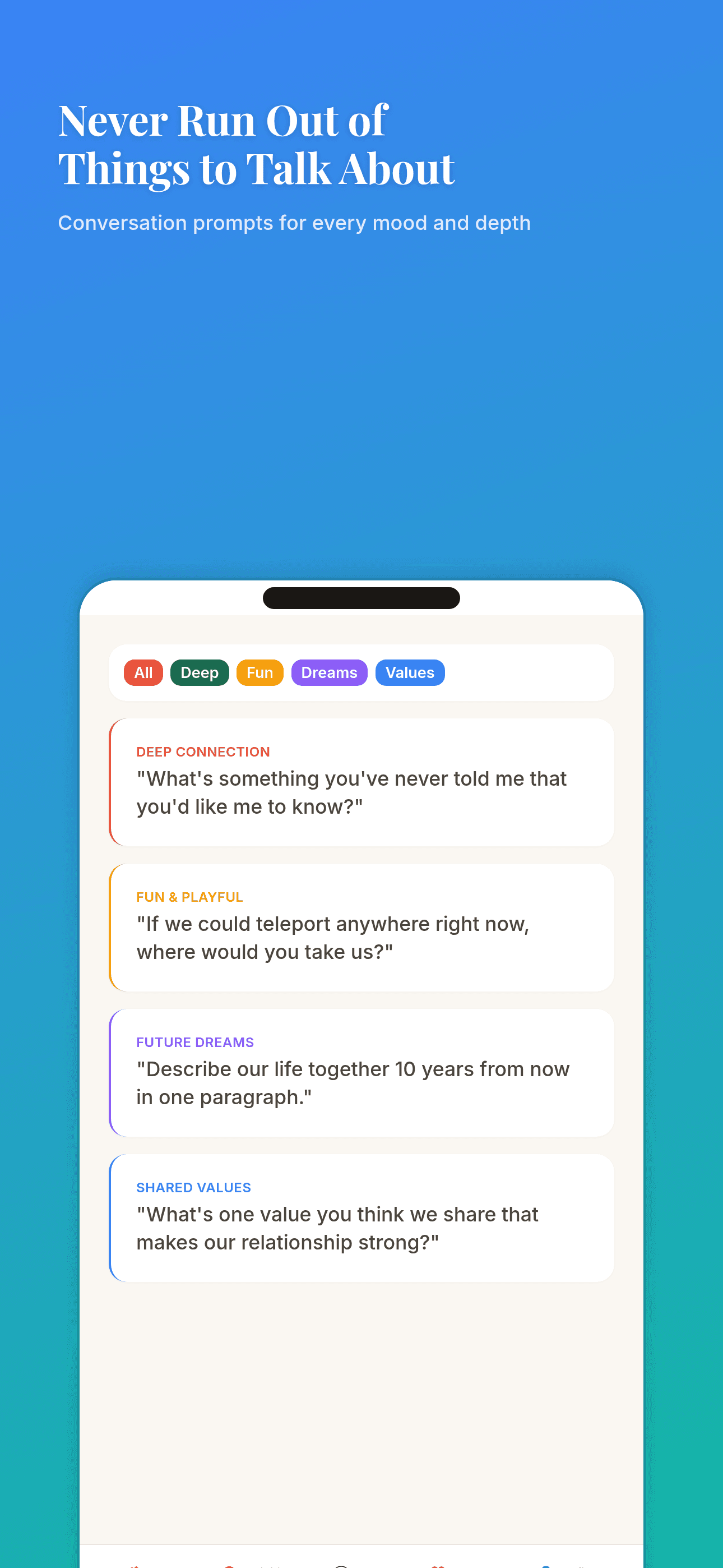 Deep Talks conversation prompts