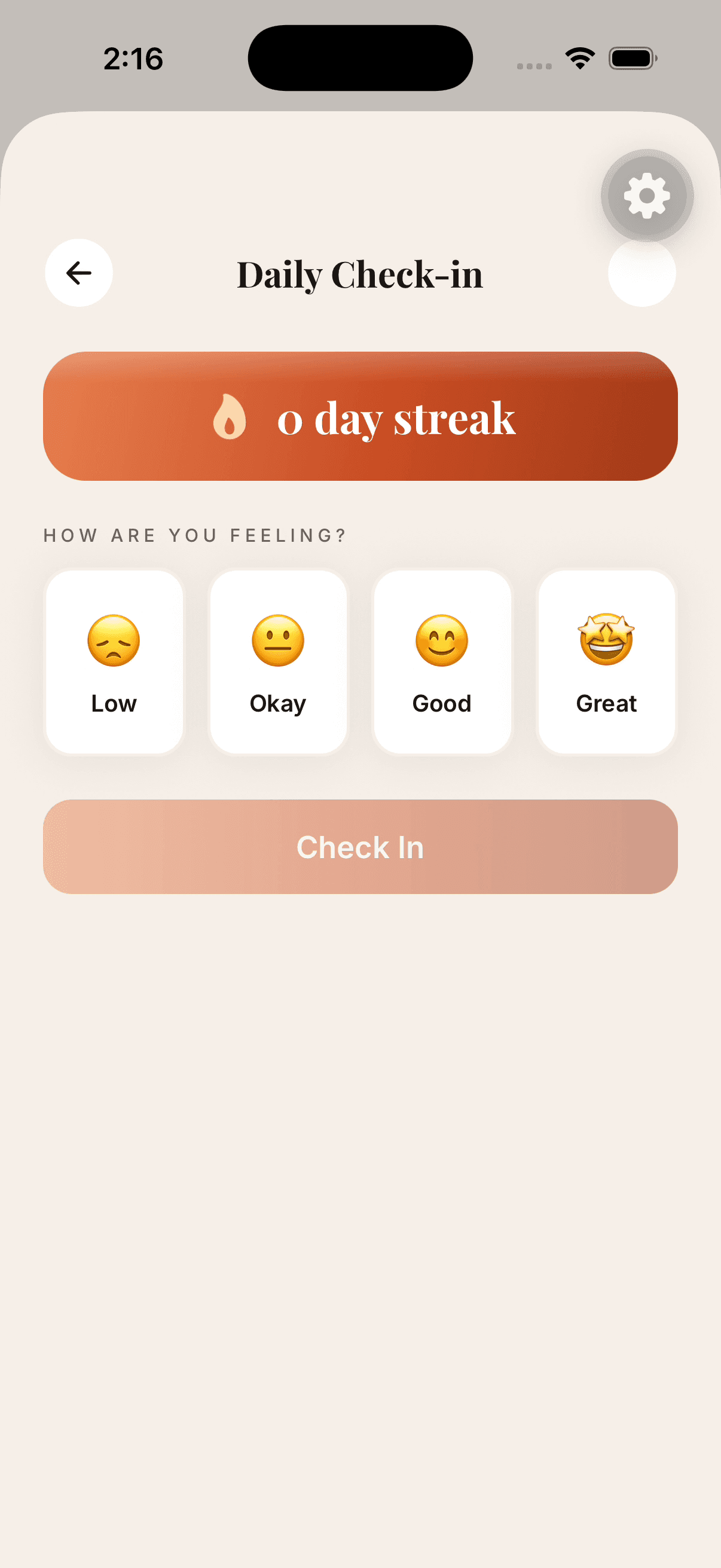 Watering ceremony app screen