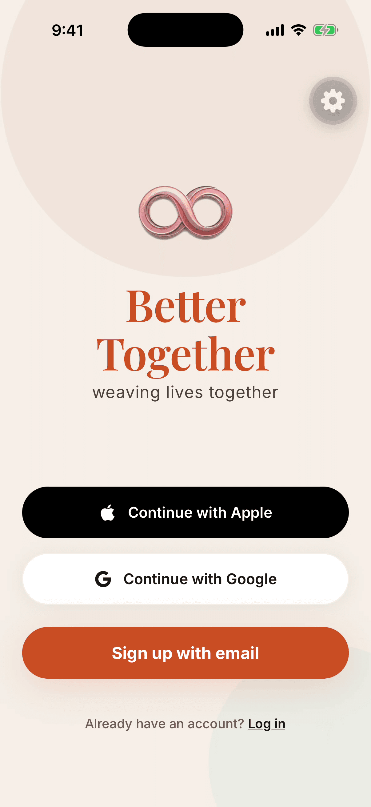 Choose connection mode app screen