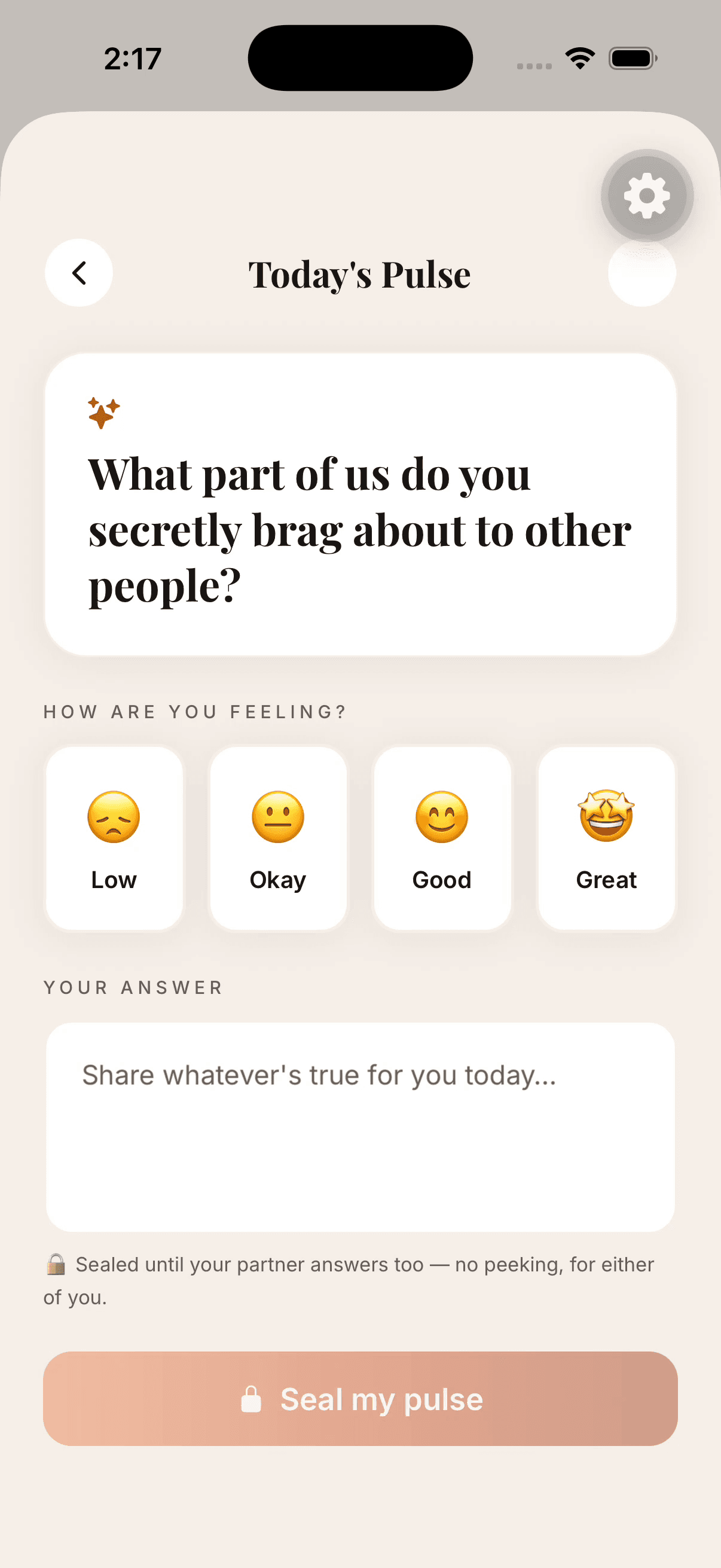 Answer today's Daily Pulse app screen