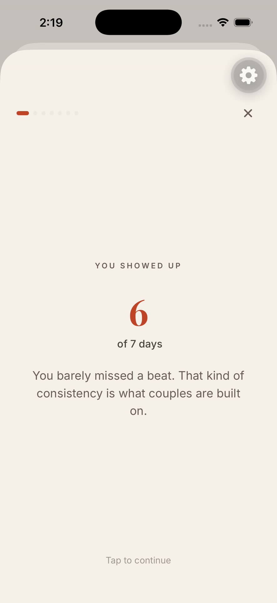 Week Together in the Better Together app